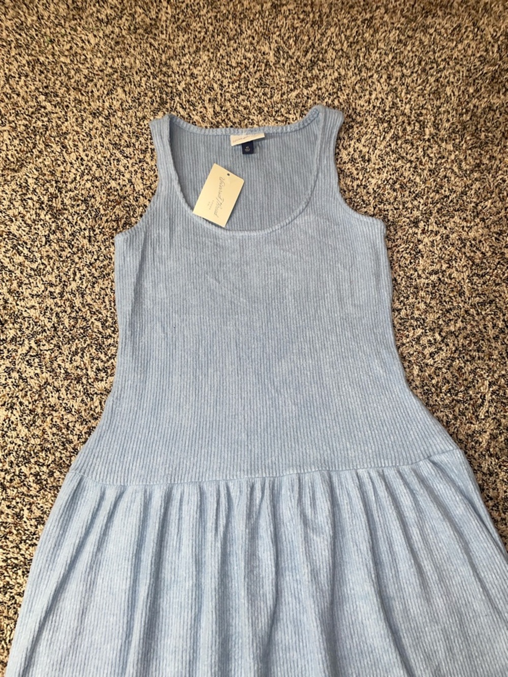 Universal Thread Women's Drop Waist Knit Midi Slip Dress XS Blue Ribbed New - Picture 3 of 6